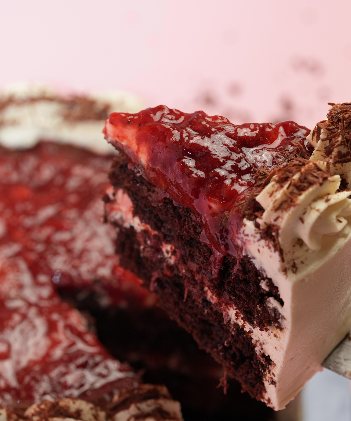 Chocolate Strawberry Cream Cheese Cake